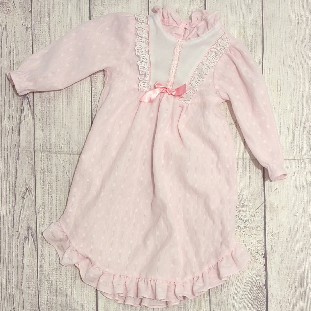 Charming Pink Kids Nightgown with Ruffles